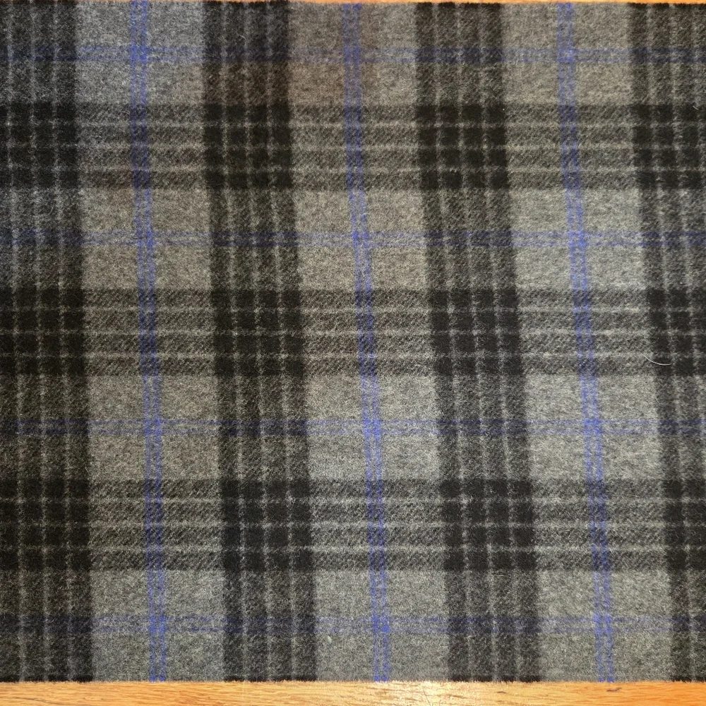 Jos. A. Bank Charcoal, Grey and Blue Checkered Cashmere Scarf NWT